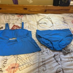 Blue two-piece, bathing suit never been worn